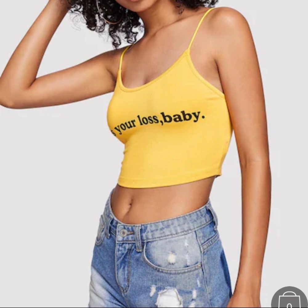 Letter Print Crop Cami